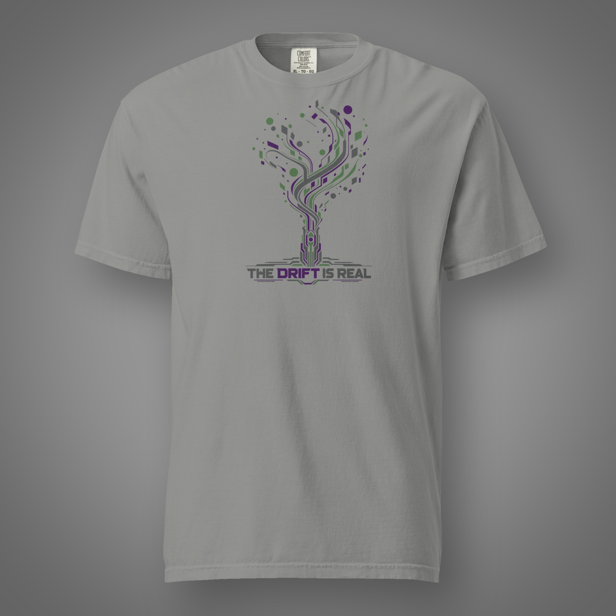 AI Drift - Signal Bloom graphic T-shirt in Grey