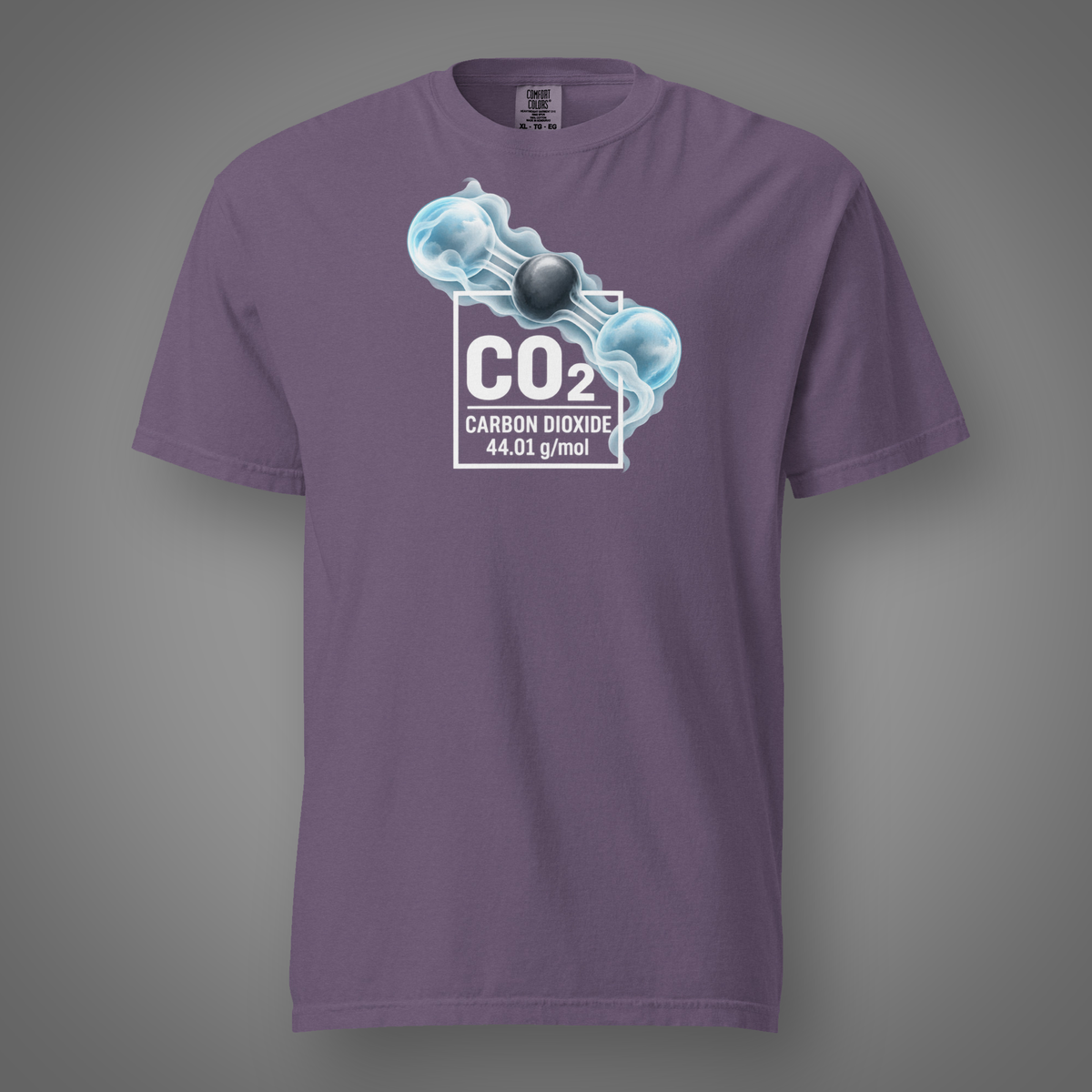 Carbon Dioxide molecular graphic tee grape front studio