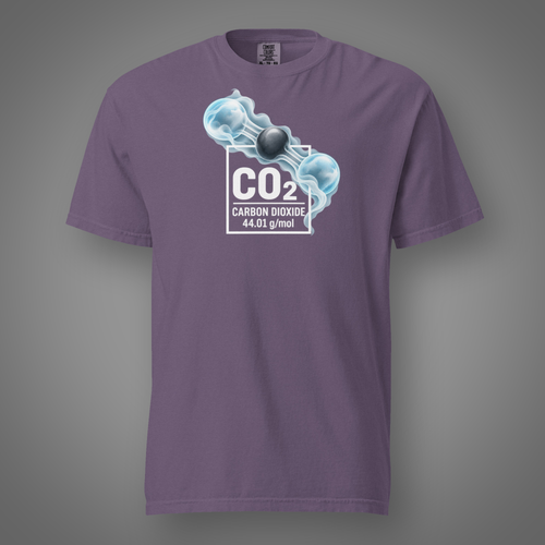 Carbon Dioxide molecular graphic tee grape front studio