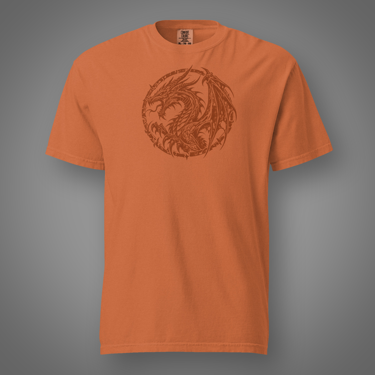 Dragon Seal – Mythic yam T-shirt front studio mockup