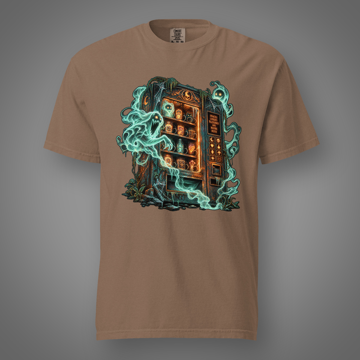 Ghost - Vending Machine graphic T-shirt in Espresso