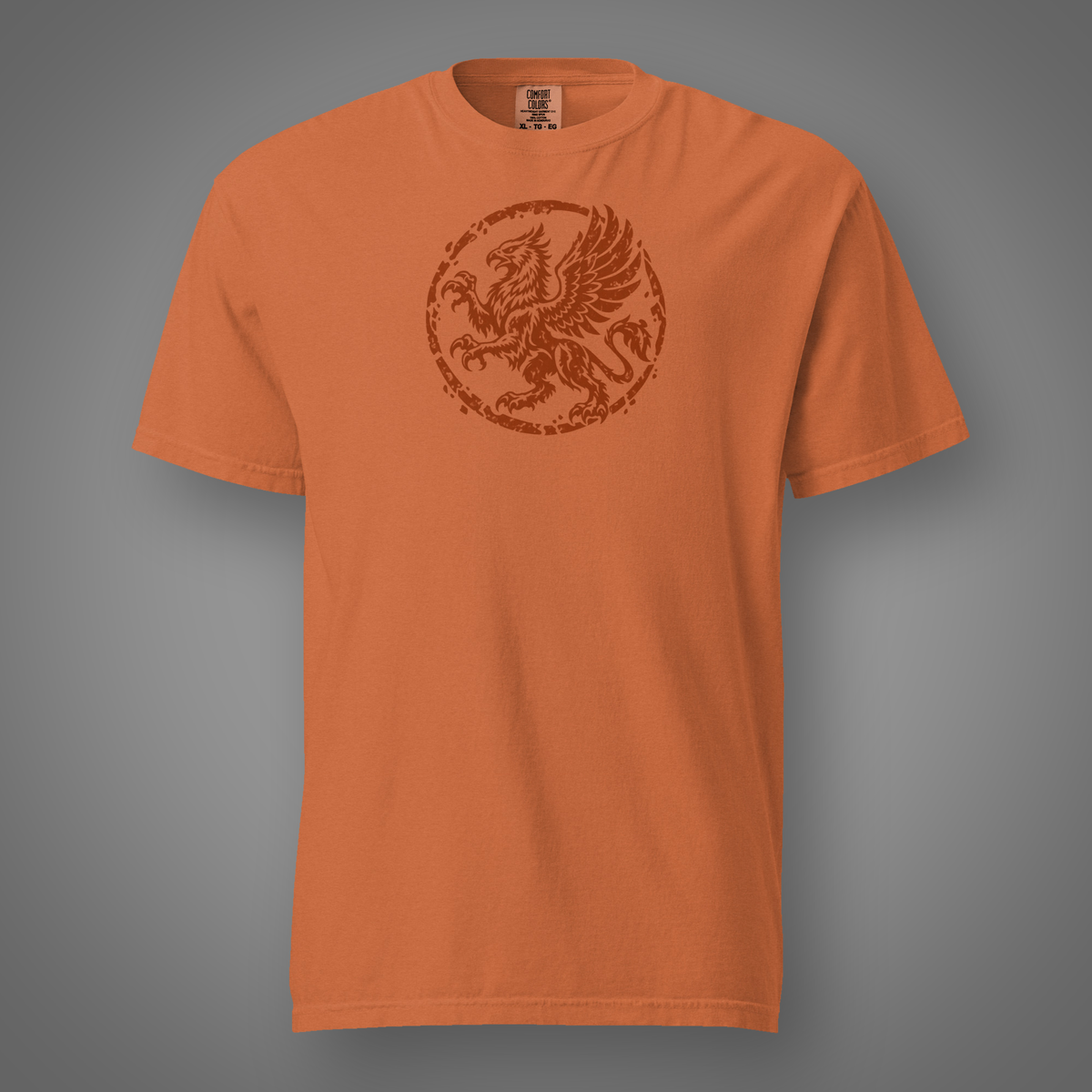 Griffin Seal – Mythic yam T-shirt front studio mockup