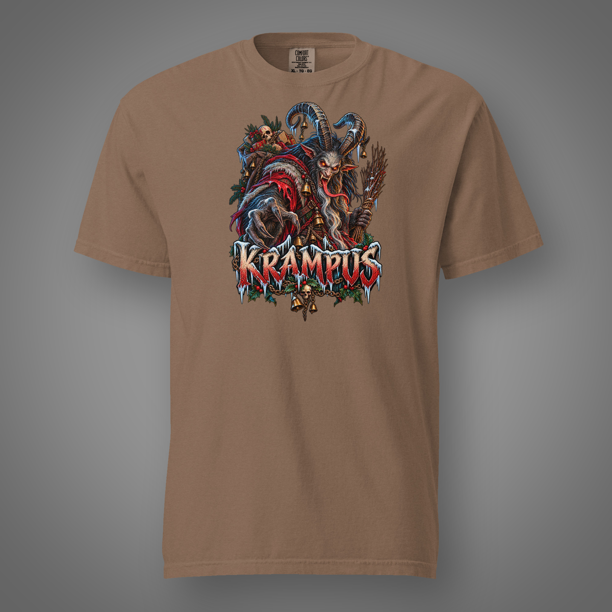Krampus - Holiday Horror graphic T-shirt in Espresso