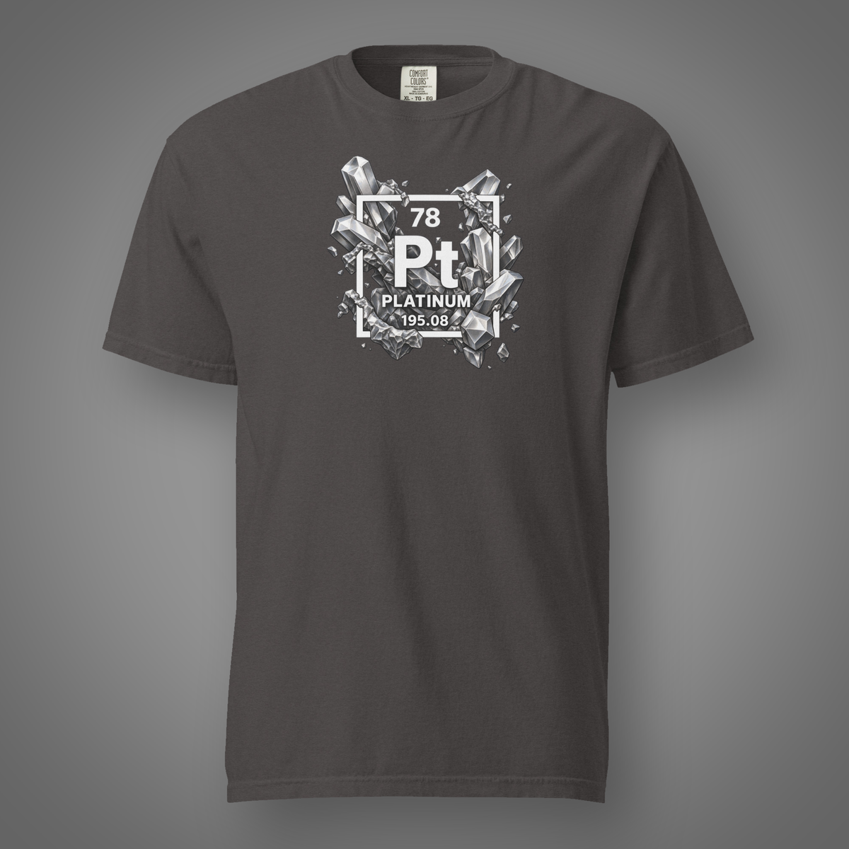 Platinum periodic table shirt Graphite front