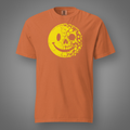 Smiley Face - Skull graphic T-shirt in Yam, front studio mockup
