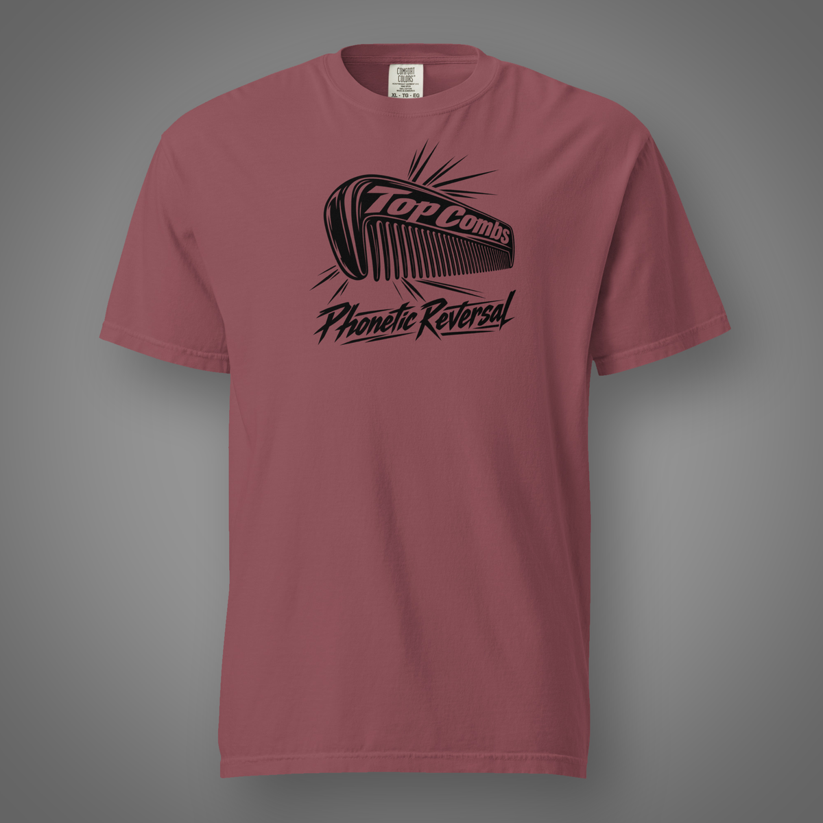 Top Combs t-shirt in Brick — FeralSpark studio mockup
