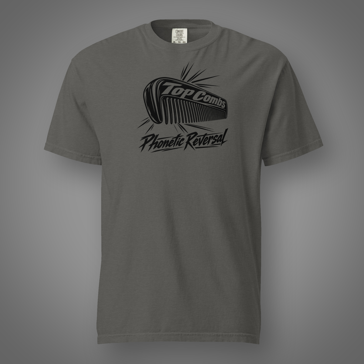 Top Combs t-shirt in Pepper — FeralSpark studio mockup