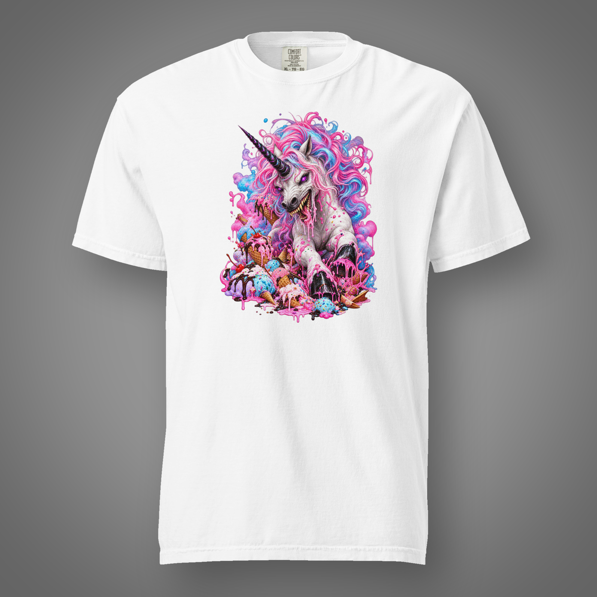 Unicorn - Chaos Candy graphic T-shirt in White