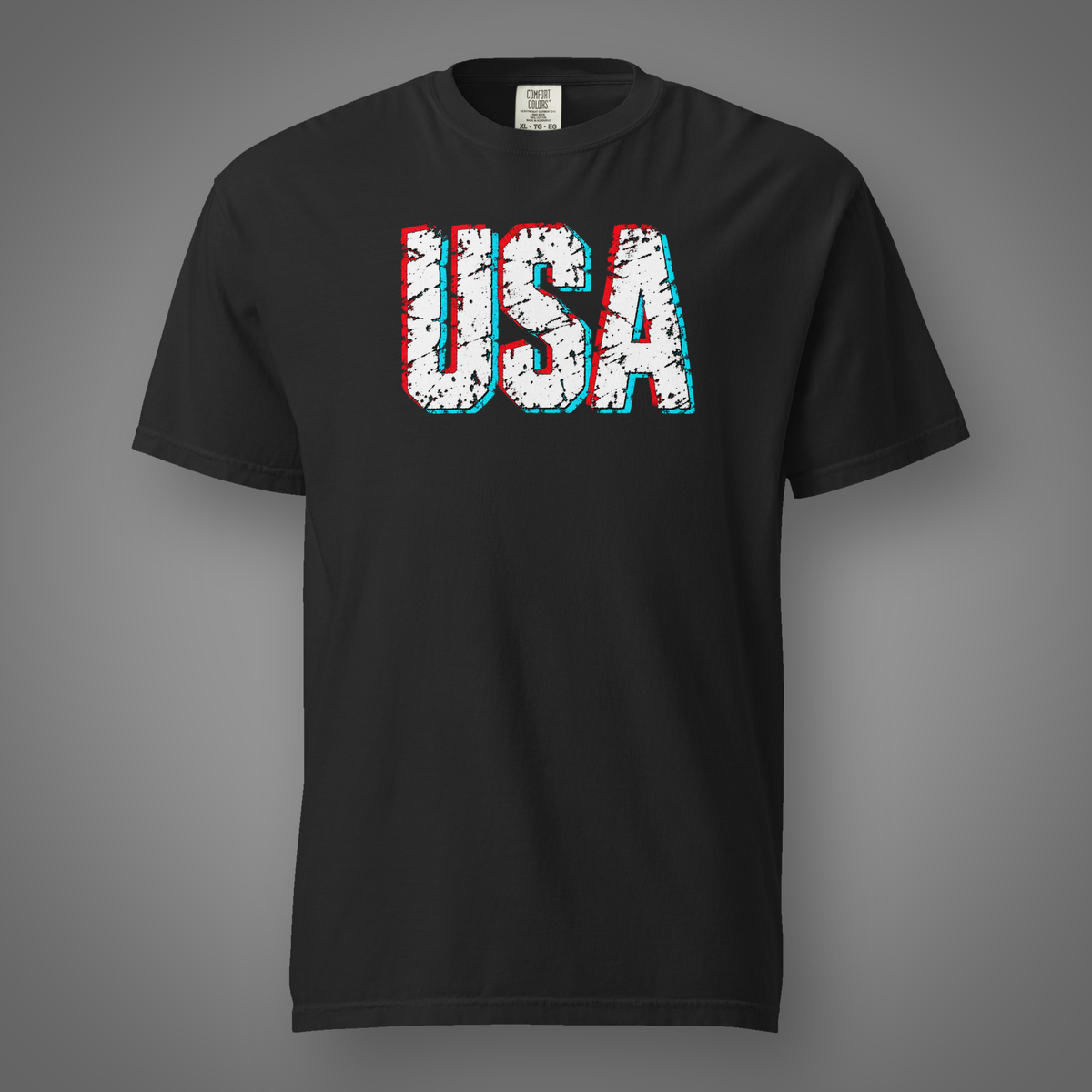 USA - Retro Shift graphic T-shirt in Black