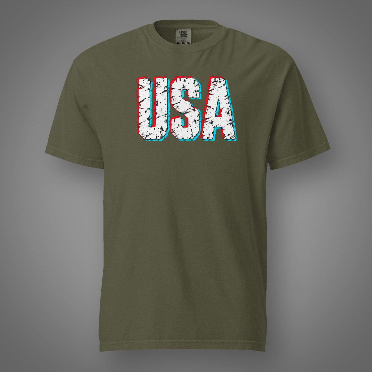 USA - Retro Shift graphic T-shirt in Sage