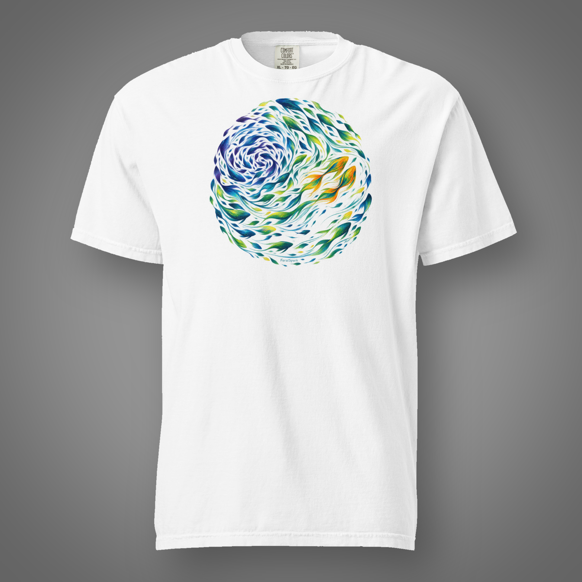Ocean Fish Vortex white approved studio mockup